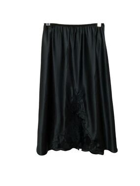 Vintage luxury Natori black underskirt slipskirt Aline length lace bottom medium